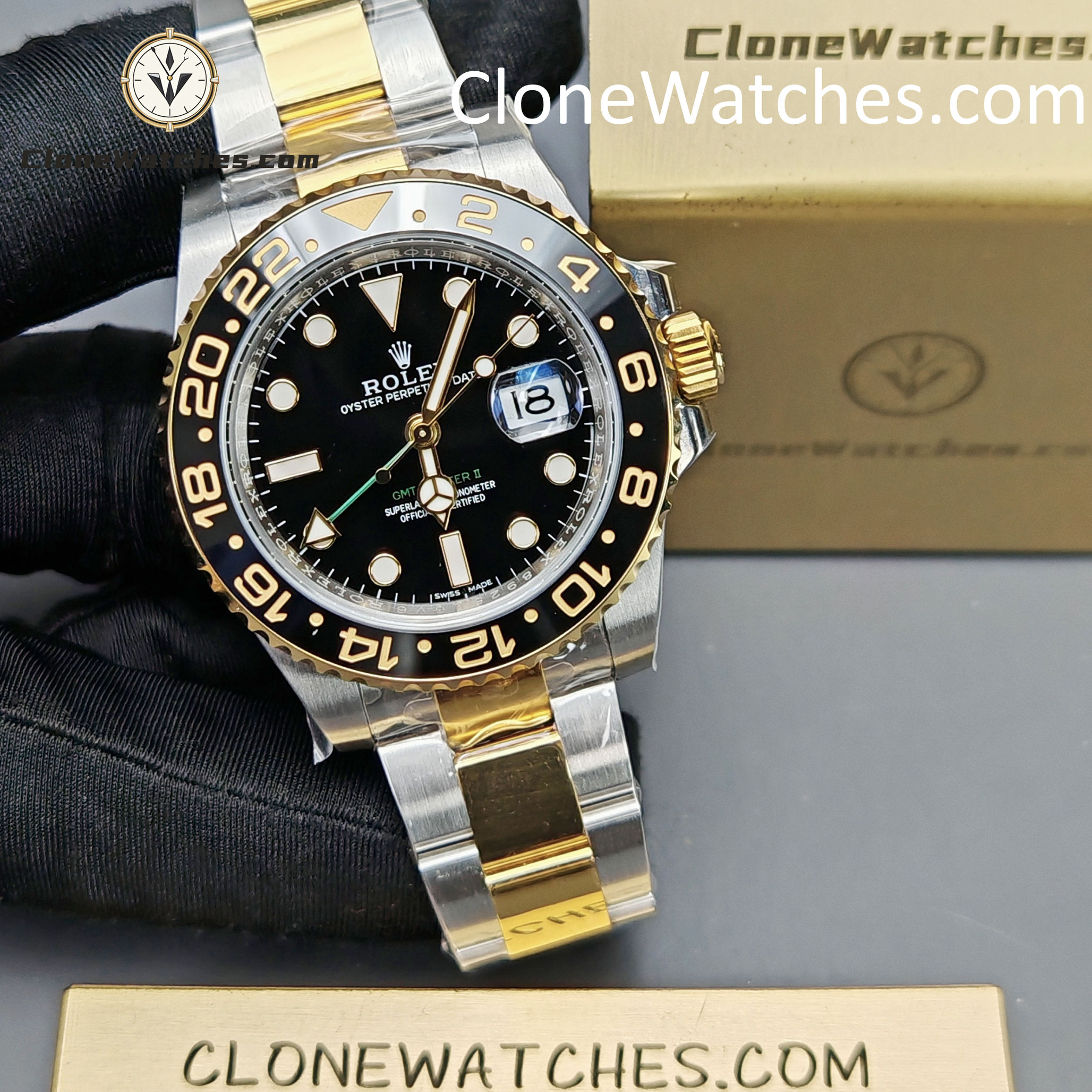 Rolex Super Clone Watches 1:1 GMT Master II 116713-LN-78203 Oyster 3186 Movement - Image 6