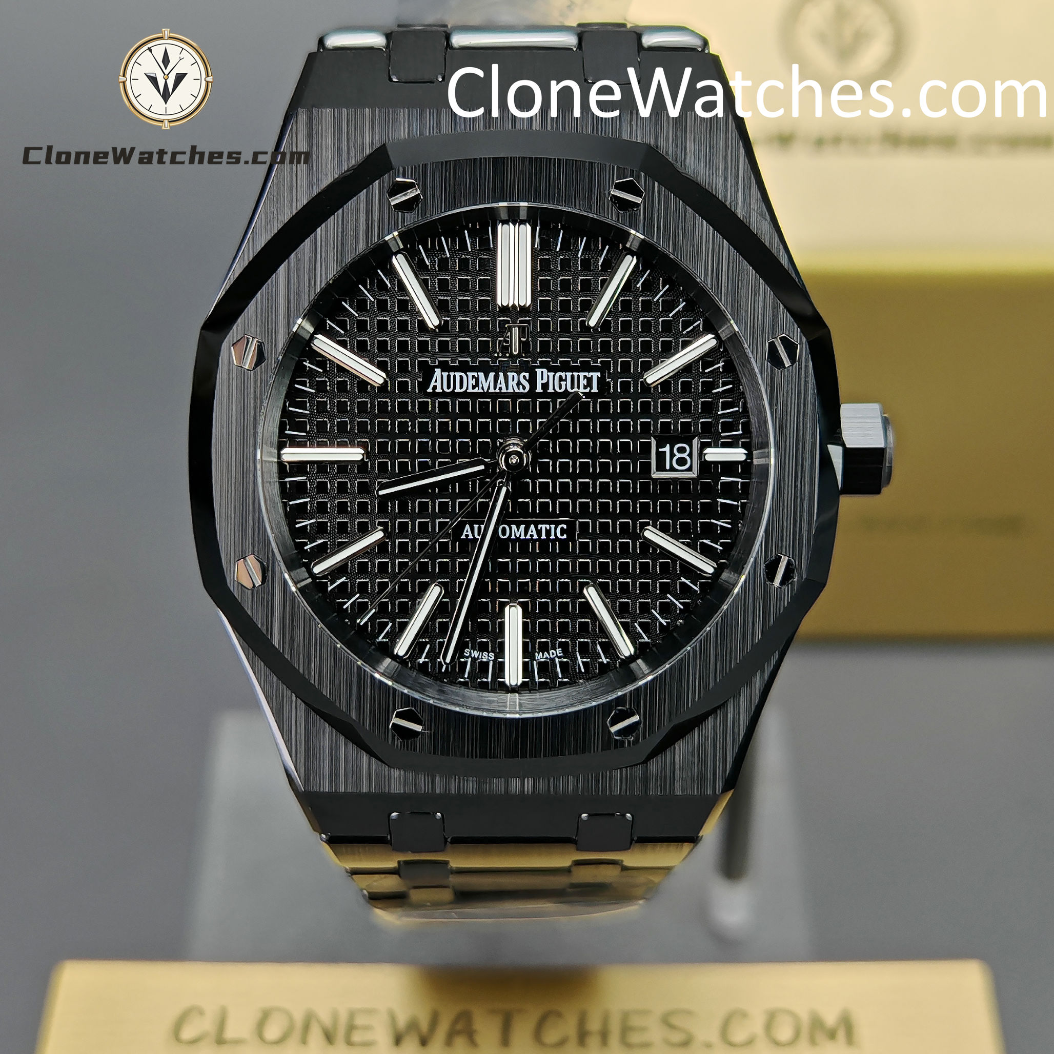 Audemars Piguet Super Clone Watches 1:1 Royal Oak 15400 Black Ceramic Black Dial