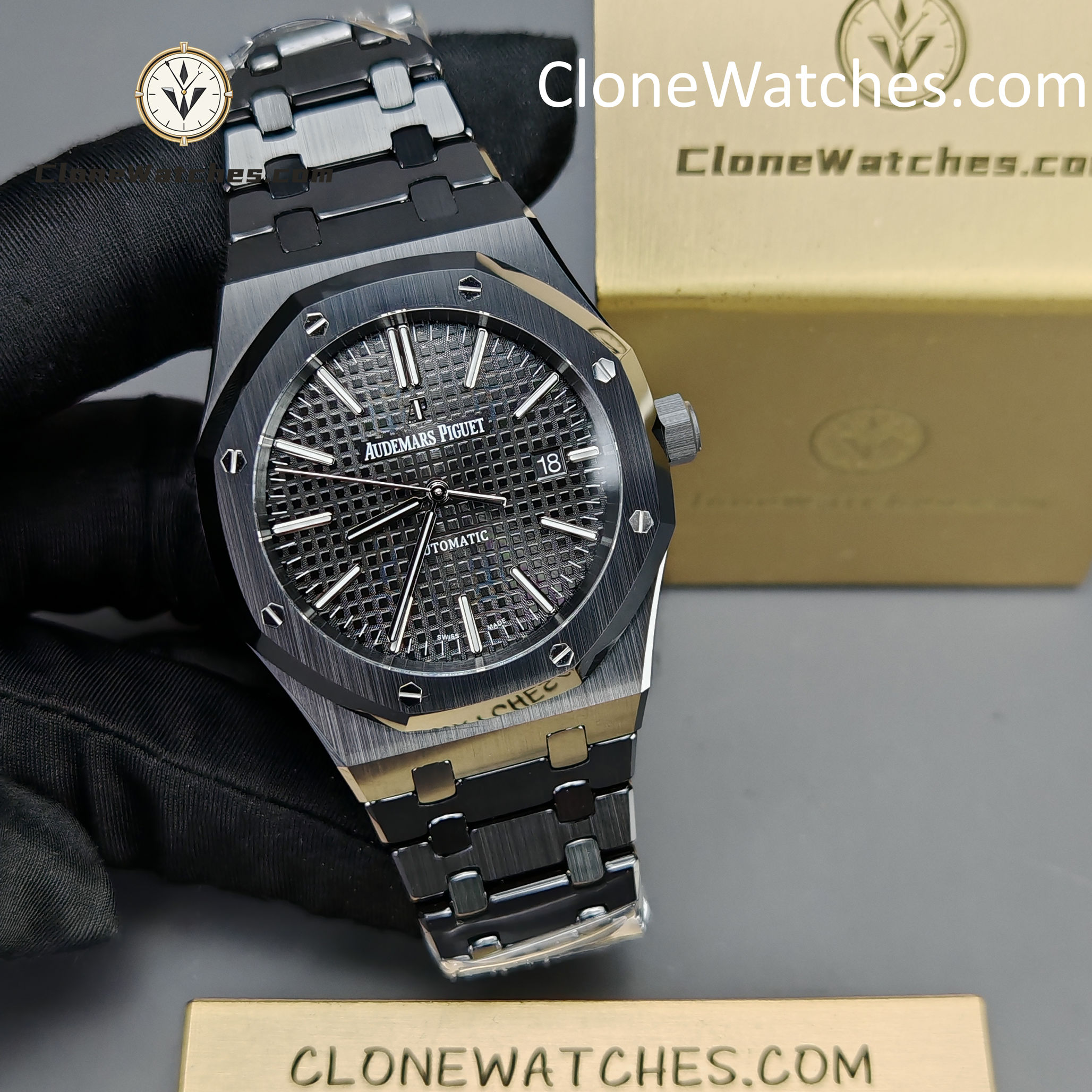 Audemars Piguet Super Clone Watches 1:1 Royal Oak 15400 Black Ceramic Black Dial - Image 6
