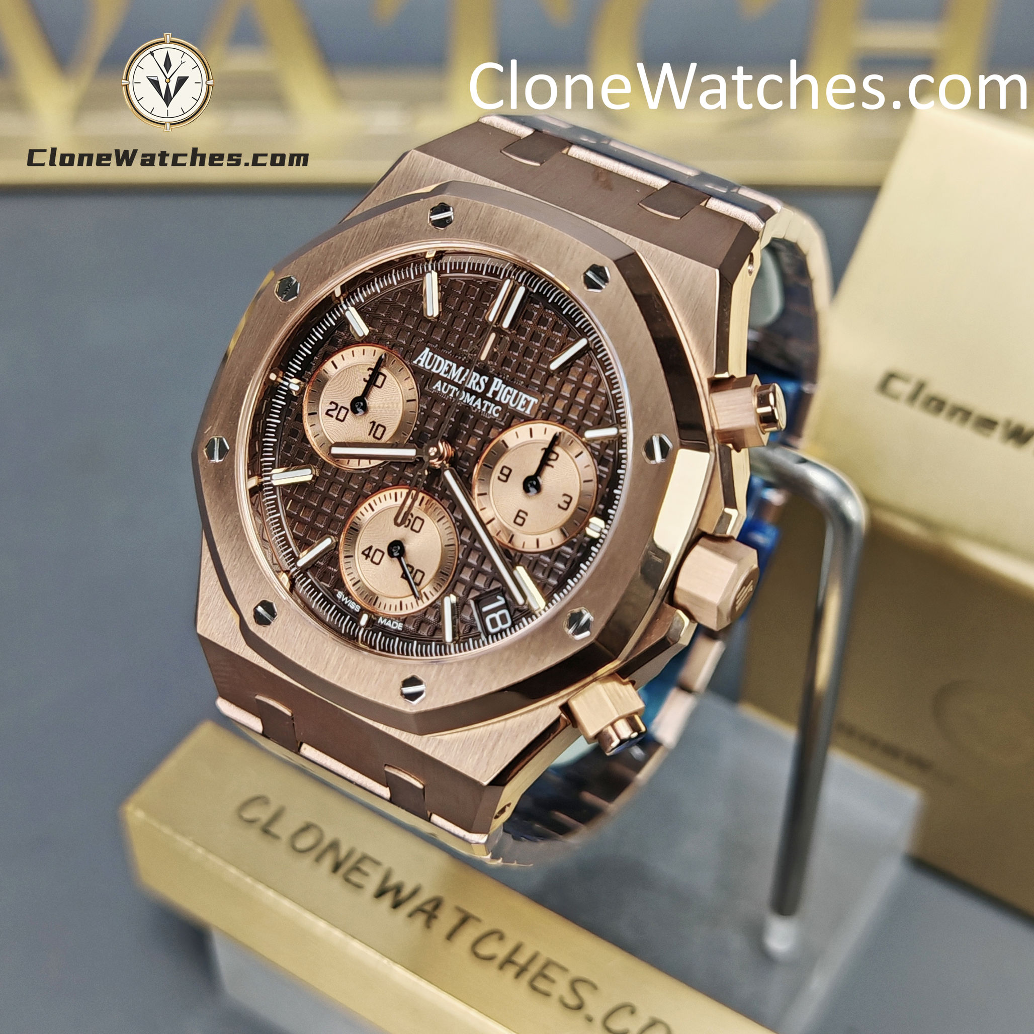 Audemars Piguet Super Clone Watches 1:1 Royal Oak Brown Dial 26239OR Self-winding Chronograph - Image 3