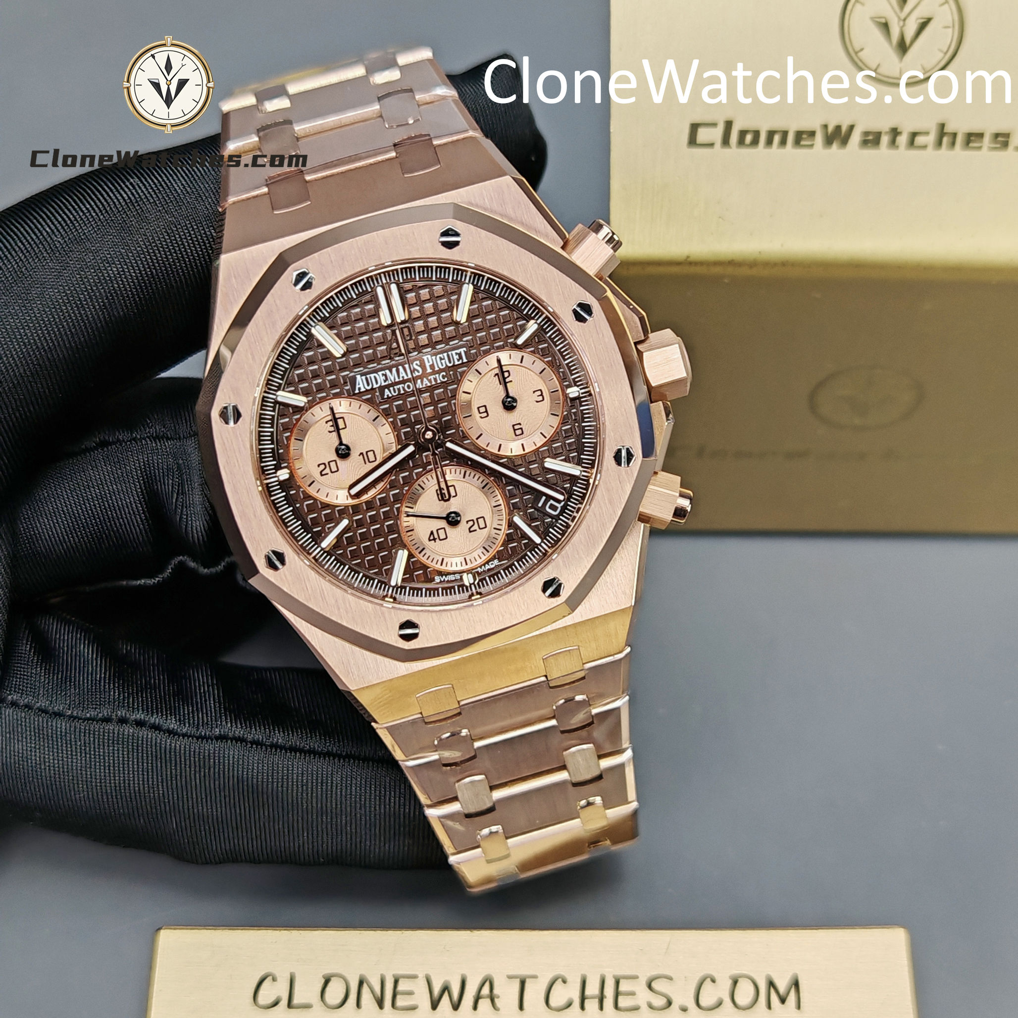Audemars Piguet Super Clone Watches 1:1 Royal Oak Brown Dial 26239OR Self-winding Chronograph - Image 6