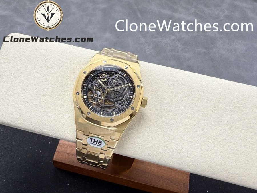 Audemars Piguet Super Clone Watches 1:1 Royal Oak 18K Gold 15407 Skeleton Dial - Image 4