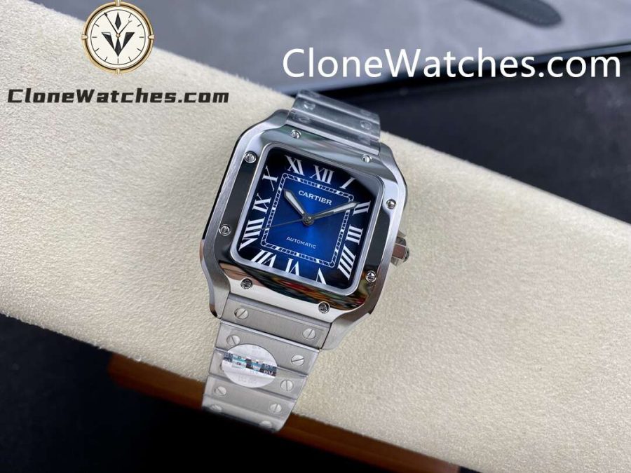 Cartier Super Clone Watches 1:1 Santos Series Gradient Blue Dial 35.1MM WSSA0063 - Image 7