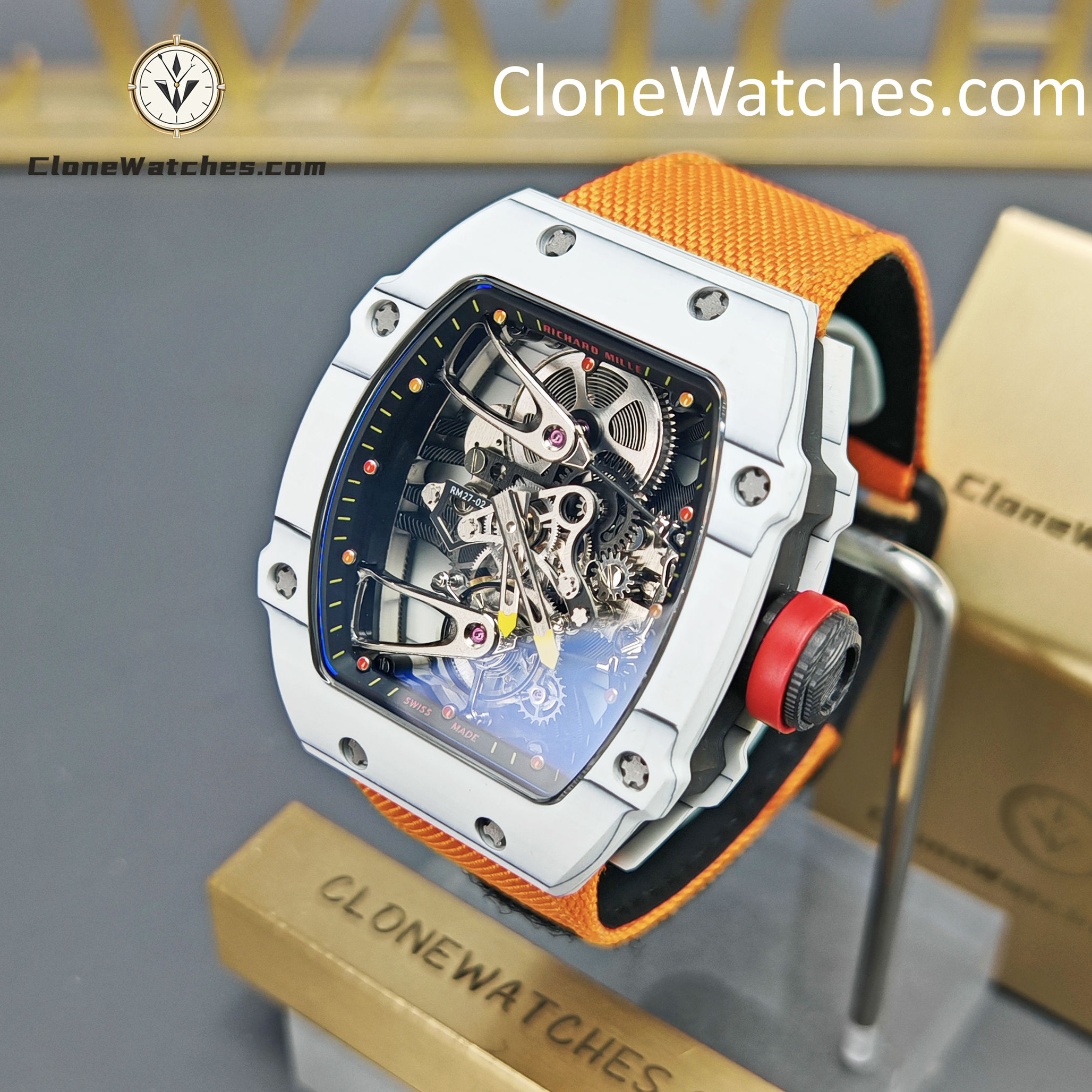 Richard Mille Super Clone Watches 1:1 RM27-02 White QTPT Rafael Nadal Tourbillon - Image 3
