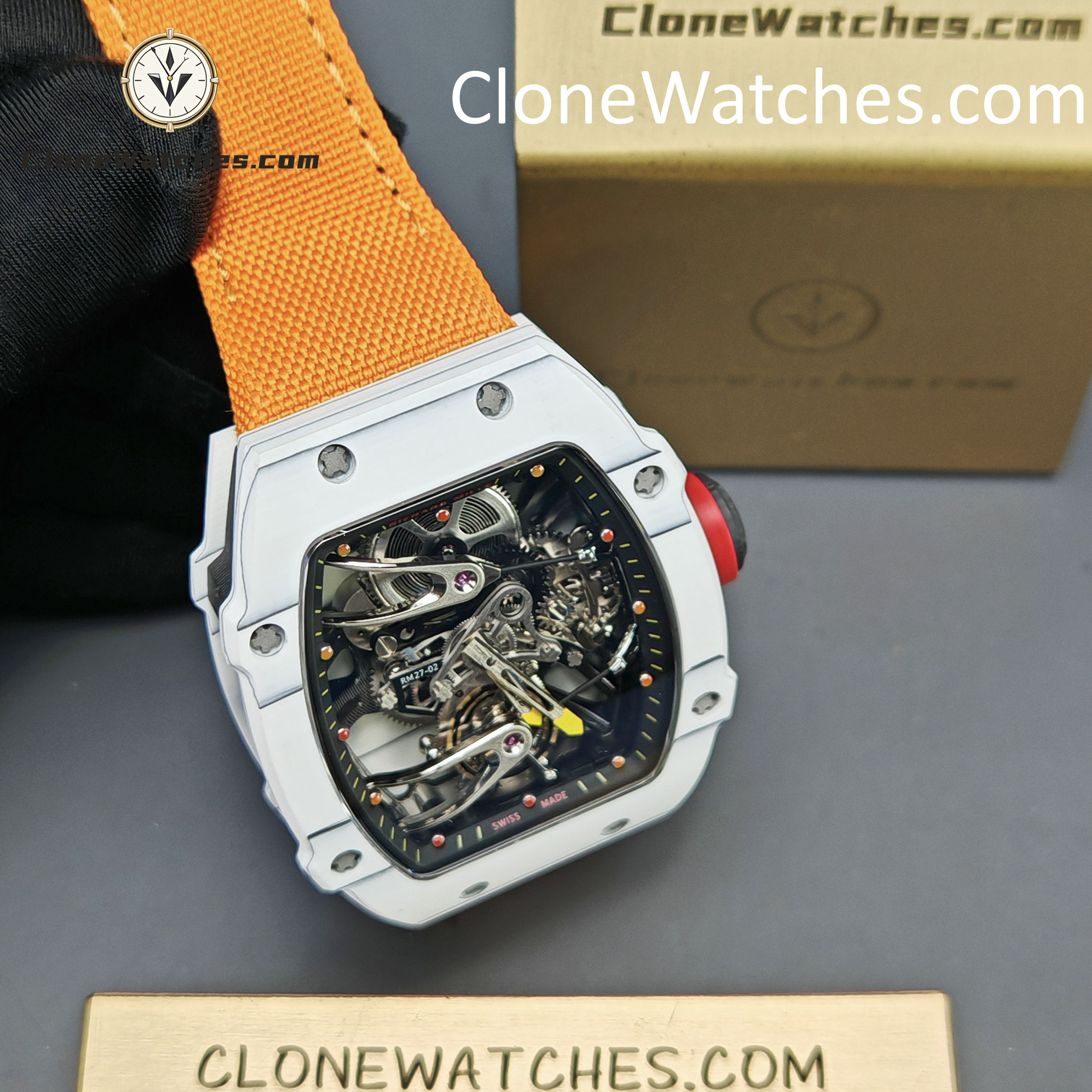 Richard Mille Super Clone Watches 1:1 RM27-02 White QTPT Rafael Nadal Tourbillon - Image 6