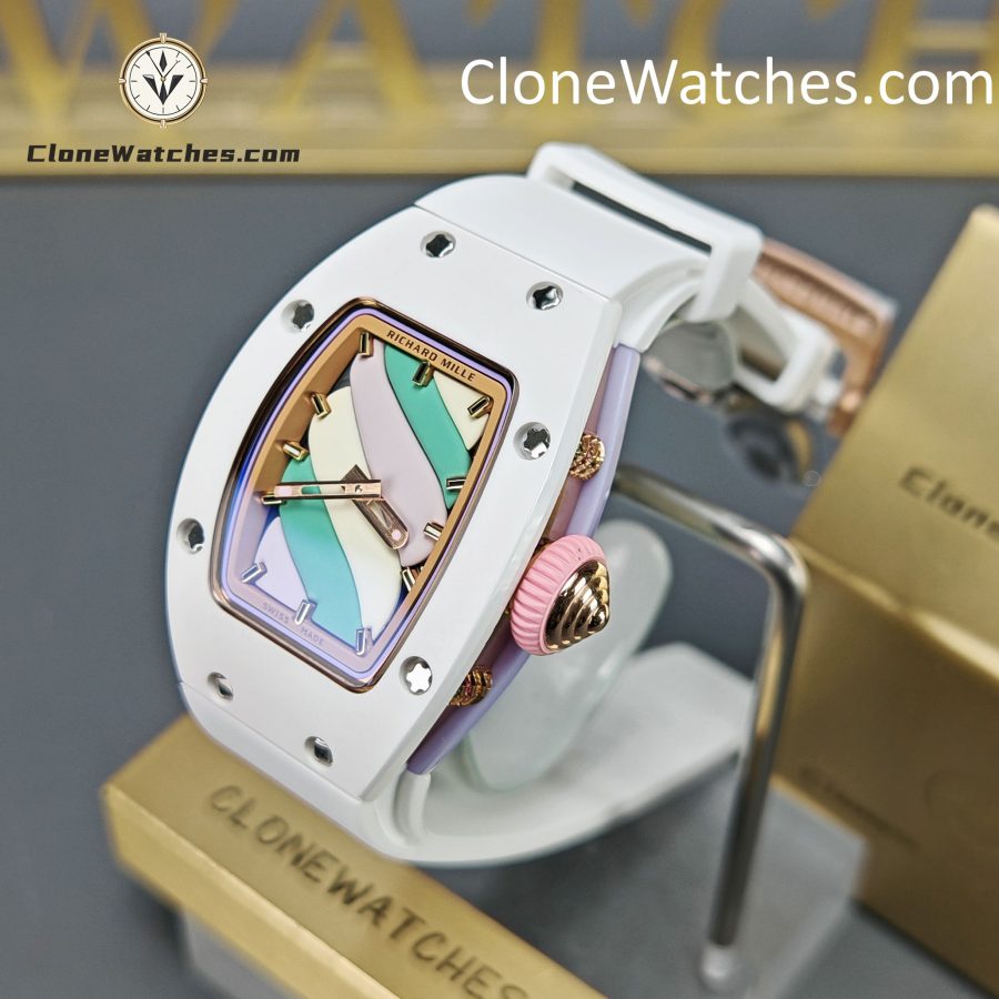 Richard Mille Super Clone Watches 1:1 RM 07-03  "Marshmallow" ATZ Ceramic/TZP White Strap - Image 3