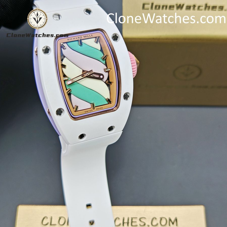 Richard Mille Super Clone Watches 1:1 RM 07-03  "Marshmallow" ATZ Ceramic/TZP White Strap - Image 4