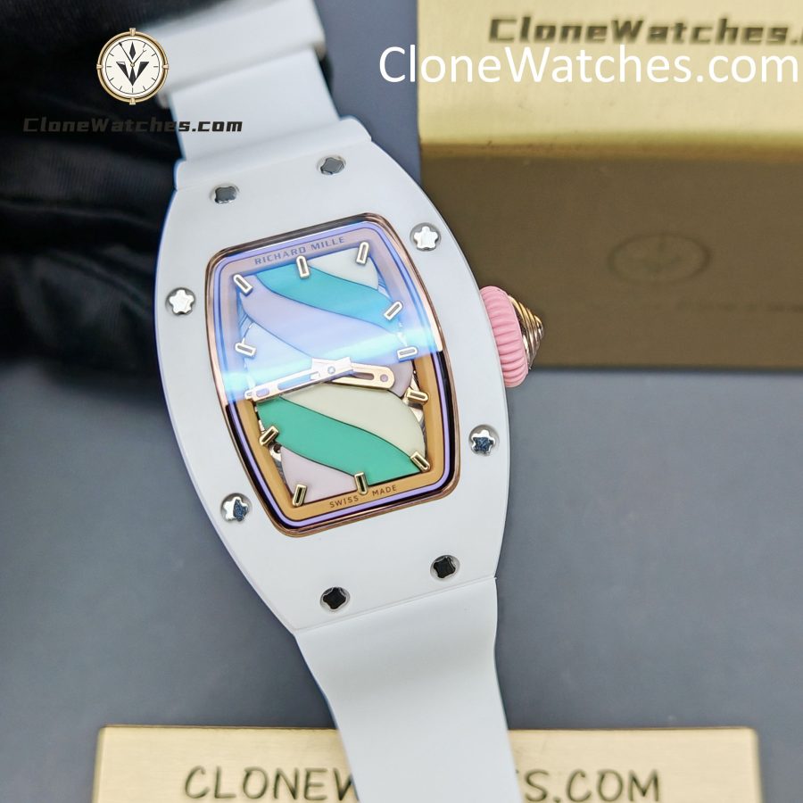 Richard Mille Super Clone Watches 1:1 RM 07-03  "Marshmallow" ATZ Ceramic/TZP White Strap - Image 6