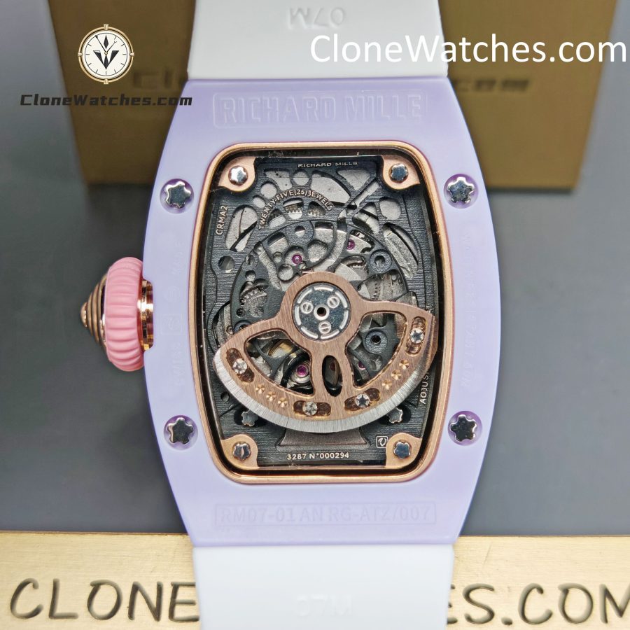 Richard Mille Super Clone Watches 1:1 RM 07-03  "Marshmallow" ATZ Ceramic/TZP White Strap - Image 9
