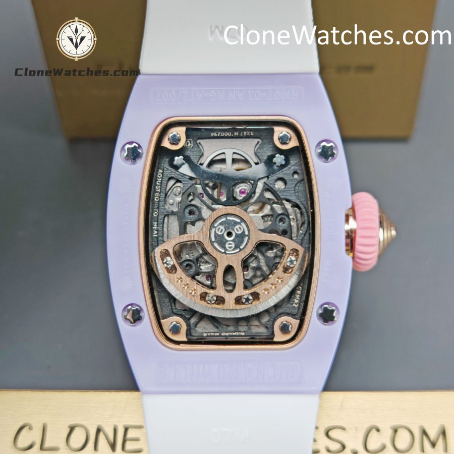 Richard Mille Super Clone Watches 1:1 RM 07-03  "Marshmallow" ATZ Ceramic/TZP White Strap - Image 10