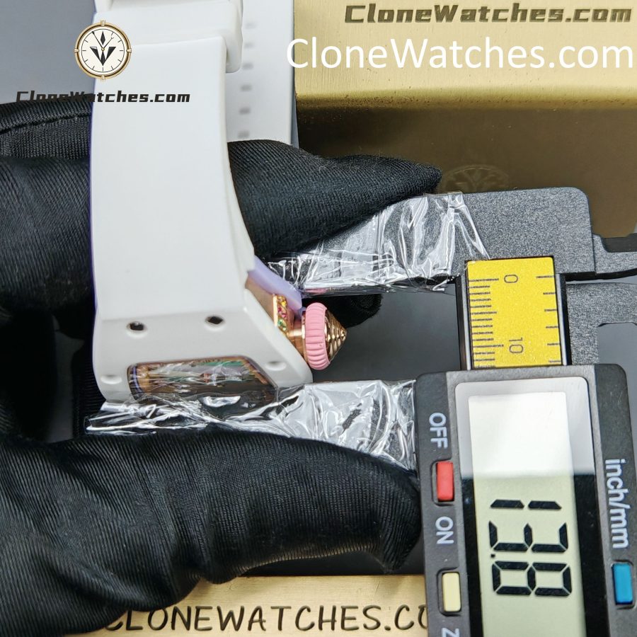 Richard Mille Super Clone Watches 1:1 RM 07-03  "Marshmallow" ATZ Ceramic/TZP White Strap - Image 14