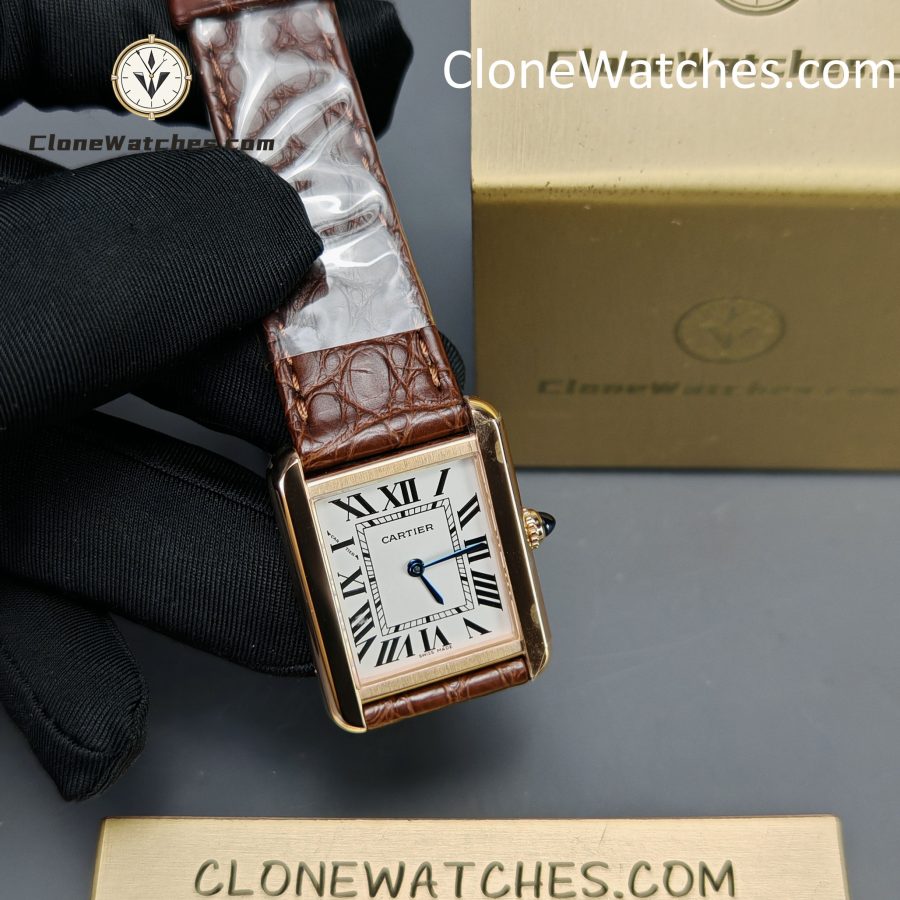 Cartier Super Clone Watches 1:1 Tank  Quartz Movement  White Dial 31*24.4MM W5200024 - Image 5
