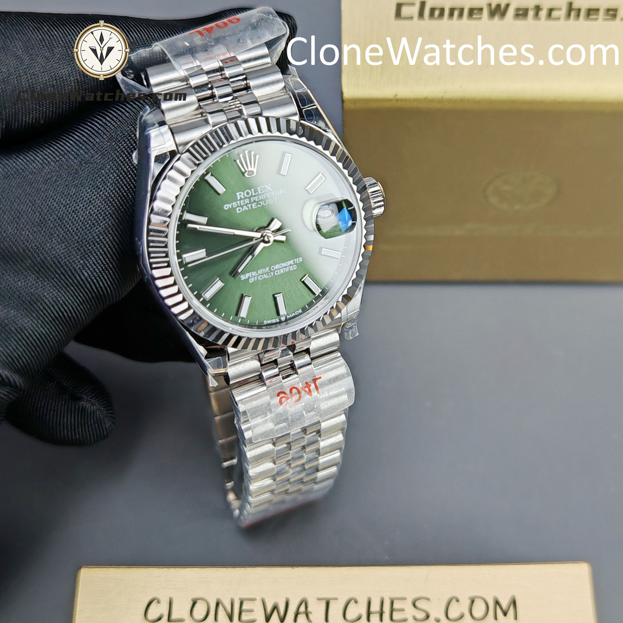 Rolex Super Clone Watches 1:1 DateJust Green Dial m278274-0018 Jubilee 31MM 2236 Movement - Image 4