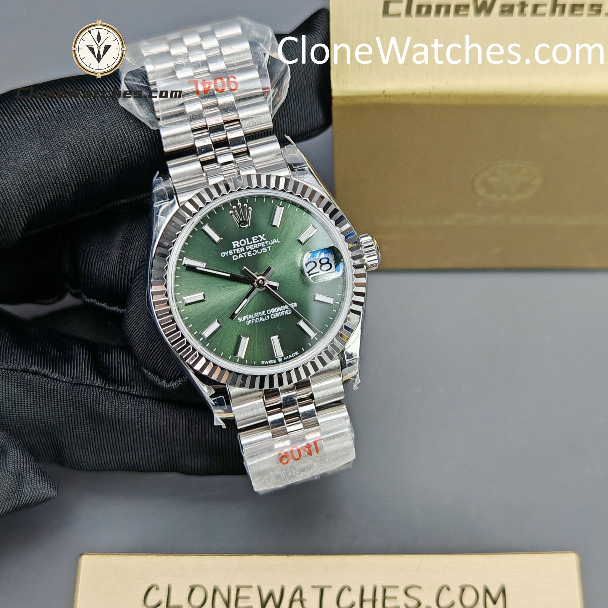 Rolex Super Clone Watches 1:1 DateJust Green Dial m278274-0018 Jubilee 31MM 2236 Movement - Image 6