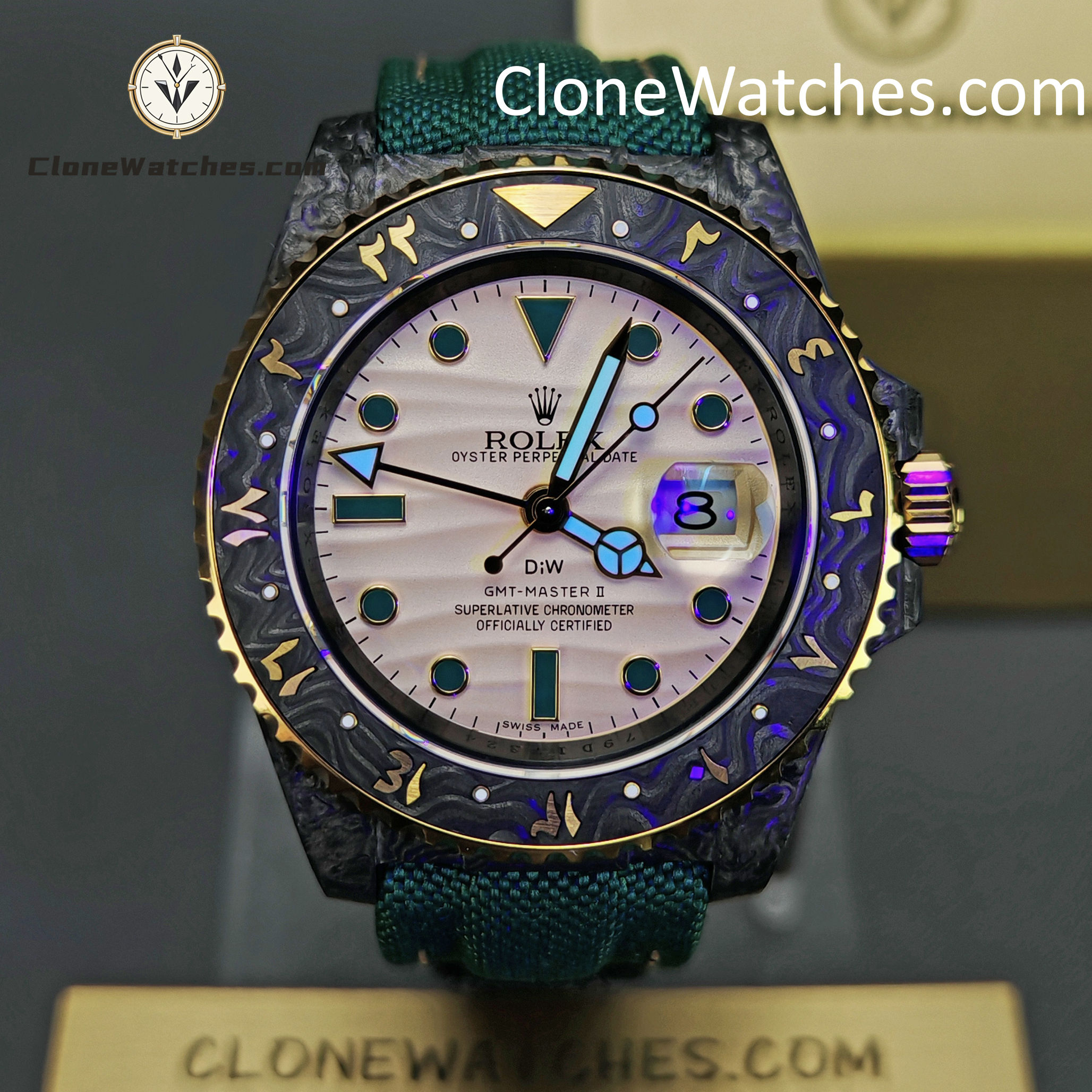 Modified Super Clone Watches 1:1 DIW Rolex GMT Master II NTPT Carbon OASIS Middle East Edition 3285 Movement - Image 2