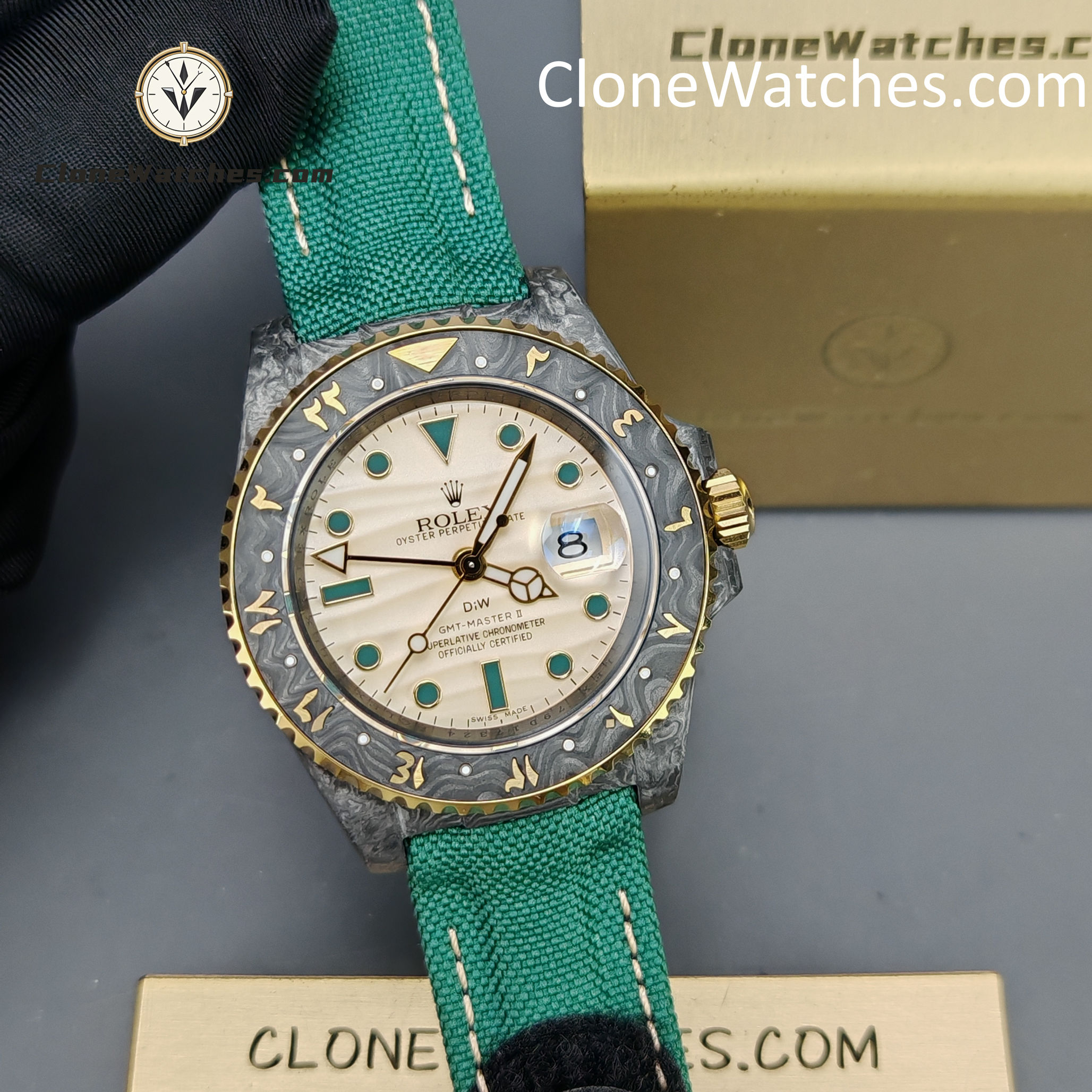 Modified Super Clone Watches 1:1 DIW Rolex GMT Master II NTPT Carbon OASIS Middle East Edition 3285 Movement - Image 4