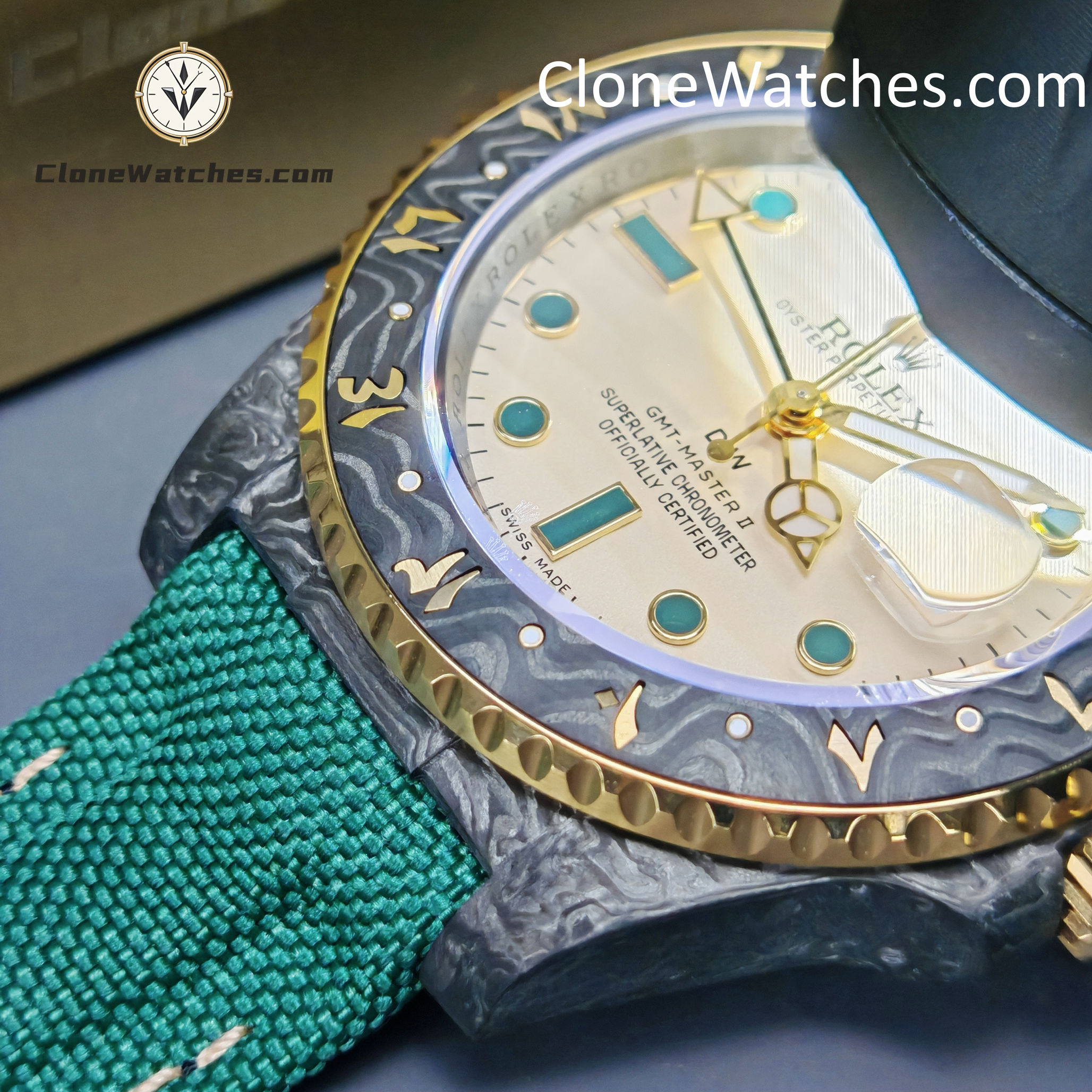 Modified Super Clone Watches 1:1 DIW Rolex GMT Master II NTPT Carbon OASIS Middle East Edition 3285 Movement - Image 8