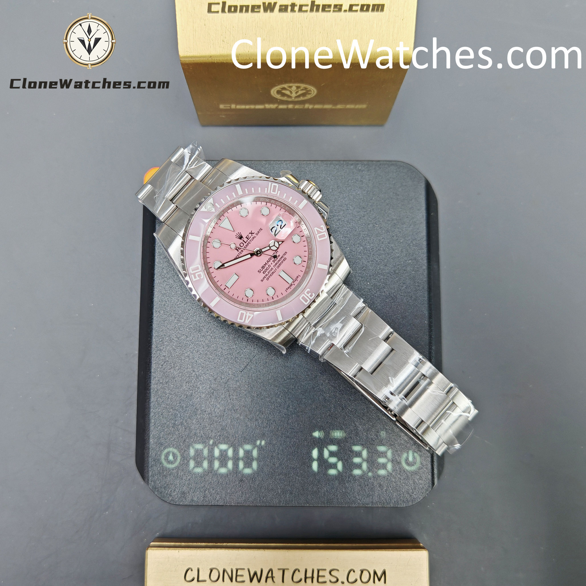 Modified Super Clone Watches 1:1 DiW Rolex Submariner Pink Dial 3235 Movement - Image 17