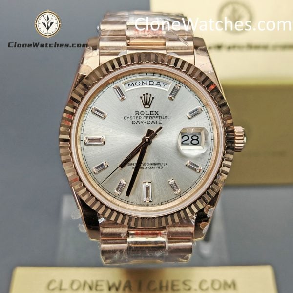 Super Clone Watches – Rolex  Day Date Silver Dial m228235-0004